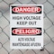 Signmission High Voltage Keep Out Bilingual Danger Sign, Plastic, 7in W x 10in L, 2PK OS-2PACK-DS-P-710-L-19391 - alternate 3